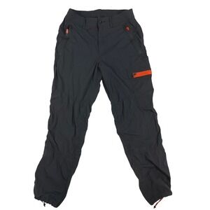 Men's Black Cargo Pants with Orange Accents